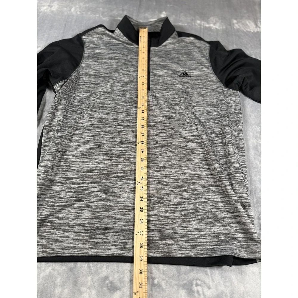 Adidas Men's XL Gray Black Heathered Athletic 1/4 Zip Pullover Activewear Top